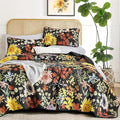 Yiran Floral Quilts Queen Size, 3 Pieces Summer Colorful Soft Lightweight by Yiran
