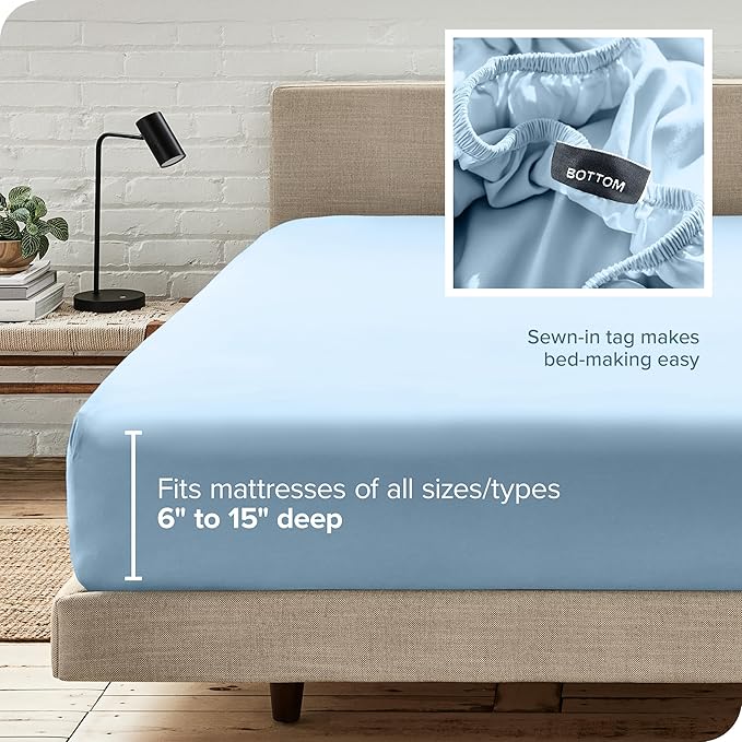 Bare Home Fitted Bottom Sheet Full - Image 6