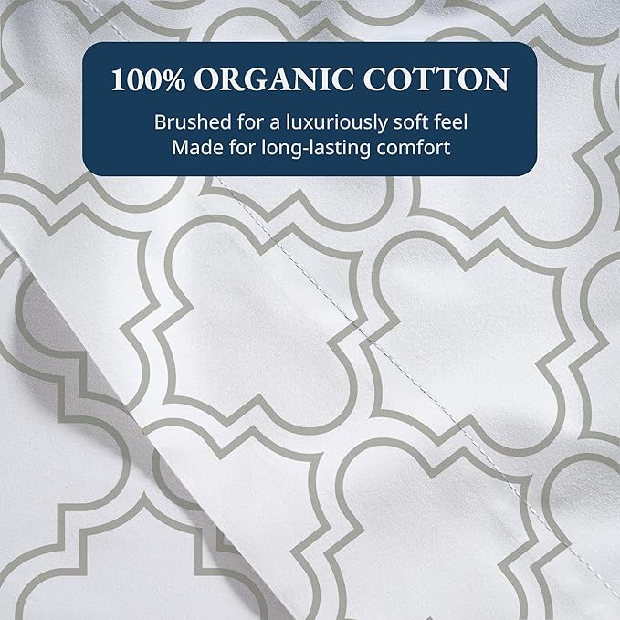 Lane Linen 100% Organic Cotton Twin Size Flat Sheet Only - Image 5