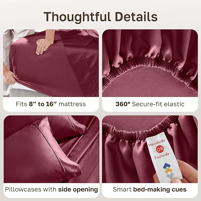 CALIFORNIA DESIGN DEN Soft 100% Cotton King Size Bed Sheets Set, 400 Thread - Image 5