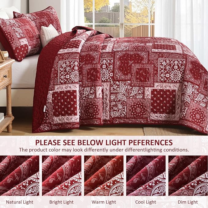 Cottolester Boho Patchwork Quilt Set Queen Size - Image 4