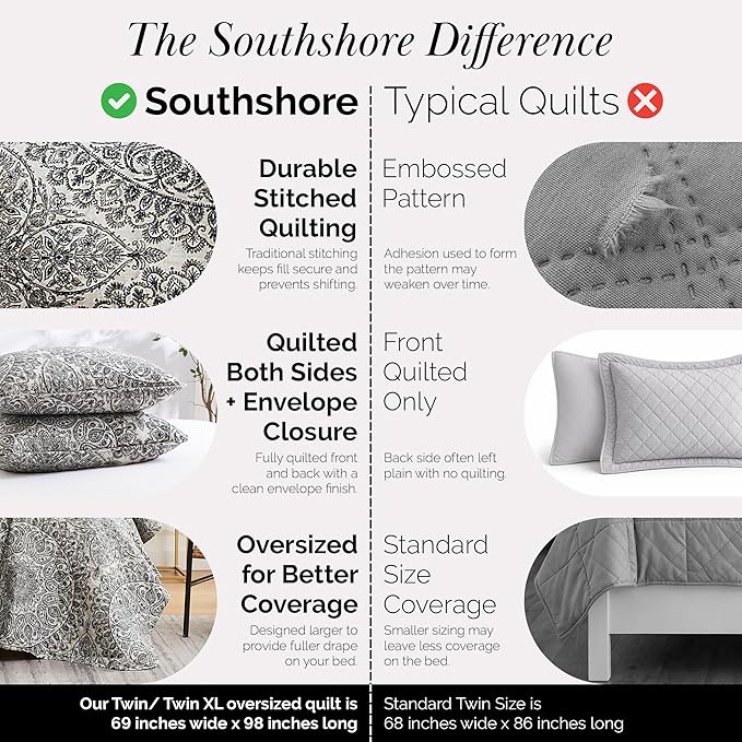 Southshore Fine Living, Inc. Ashanti Collection Oversized Quilt Twin Bedding - Image 4
