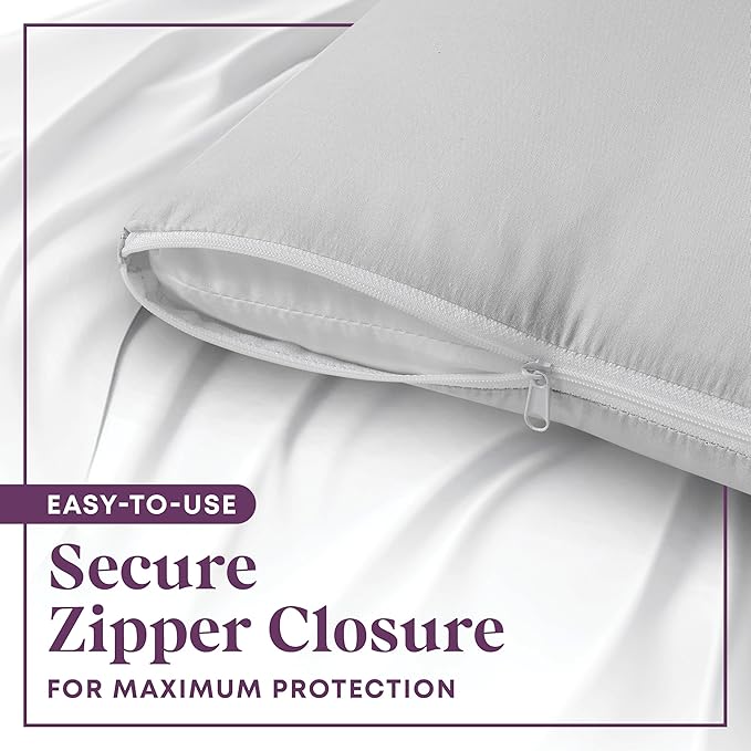 CirclesHome Pillow Protectors 2 Pack Standard Zippered - Image 3