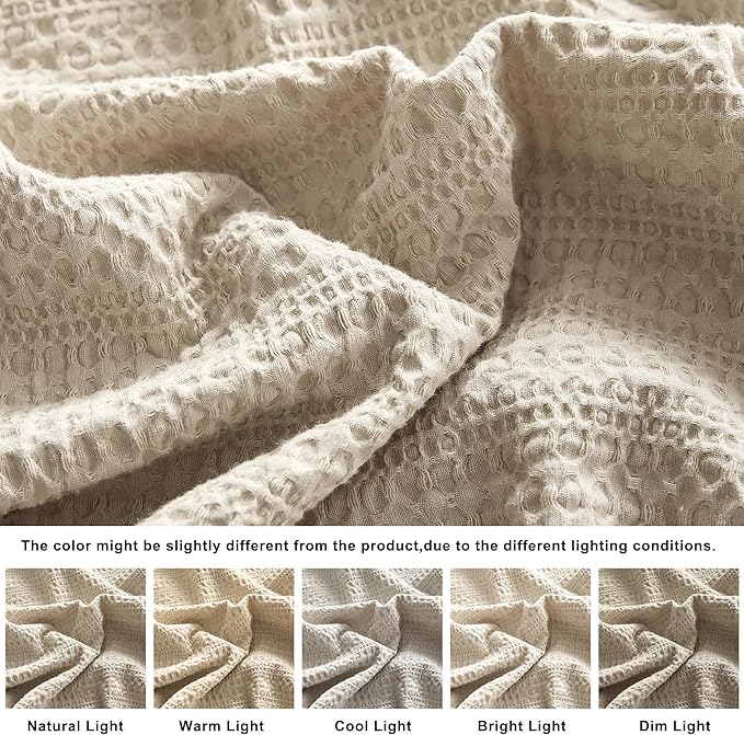 WDCOZY 100% Cotton Luxury Honeycomb Duvet Cover Set King Size - Image 4