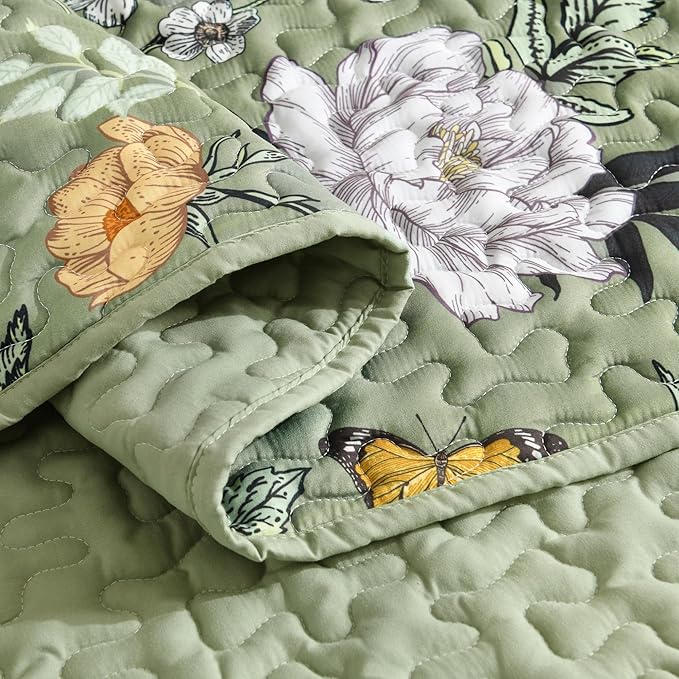 Litanika Floral Green Quilt King Size - Image 5