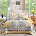 WONGS BEDDING Yellow Quilt Set King Size, Bohemian Patchwork Bedspread Coverlet by WONGSBEDDING