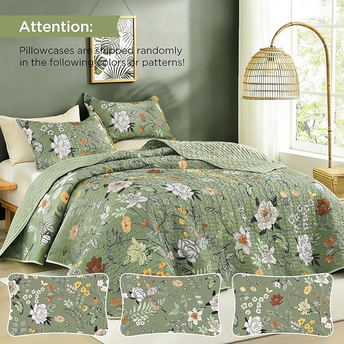 Litanika Floral Green Quilt King Size - Image 3