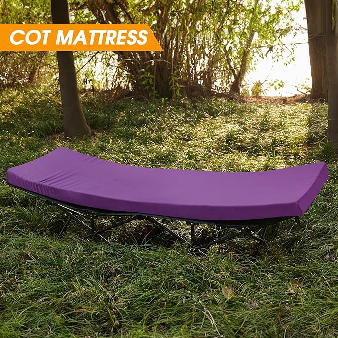 CYMULA Camping Cot Mattress 2in Memory Foam Sleeping Pad, Soft Warm Non-Slip - Image 7