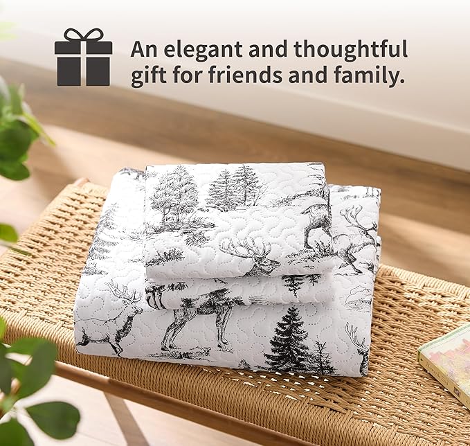 PPOLCA Rustic King Quilt Bedding Set, Christmas Lightweight Reversible Cabin - Image 7