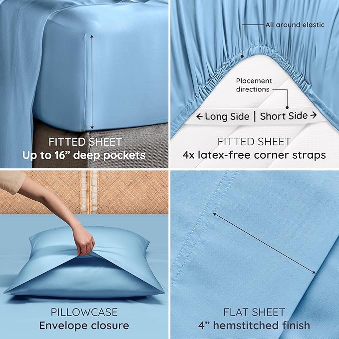 Bambaw California King Sheet Set 4pcs – 100% Viscose Derived from Bamboo Sheets - Image 5