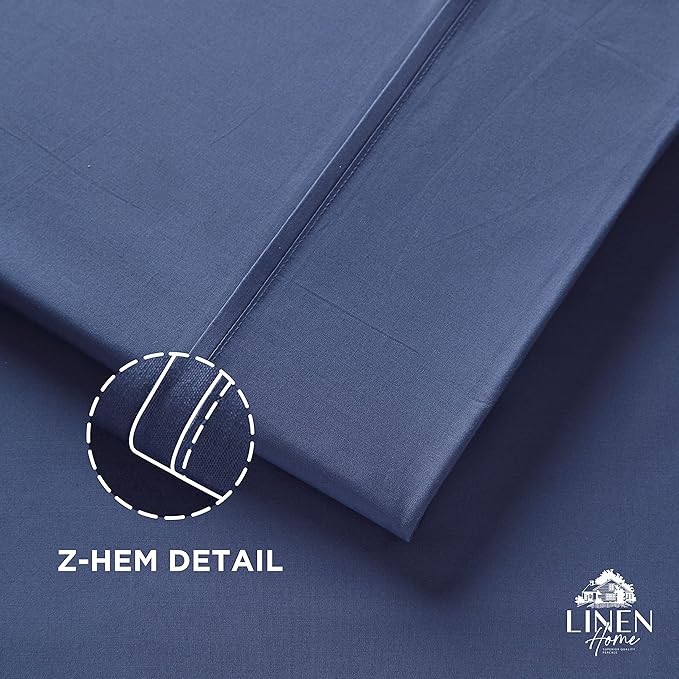 Linen Home 100% Cotton Percale 1 Flat Sheet, Queen Size - Image 3