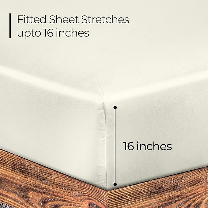 ROYALE LINENS 300 Thread Count 100% Long Staple Combed Cotton Fitted Sheet Twin - Image 3