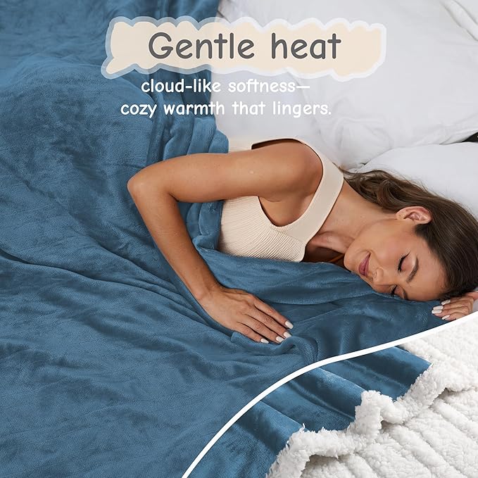 Electric Heated Blanket Full Size 72"x84", Soft Flannel - Image 2