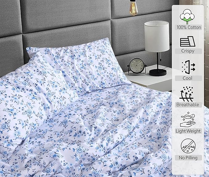 RUVANTI 100% Cotton Sheets – Twin Size Percale Bedding, Cooling & Breathable - Image 3