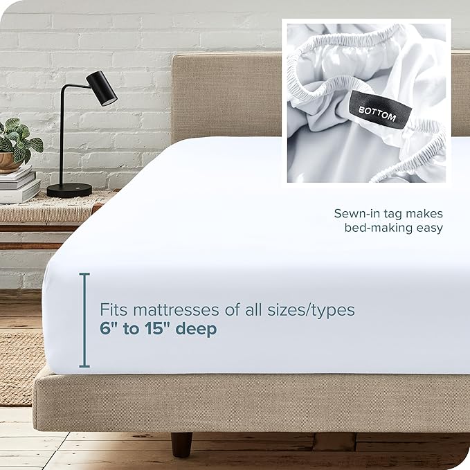 Bare Home Fitted Bottom Sheet Split Queen Size - Image 7