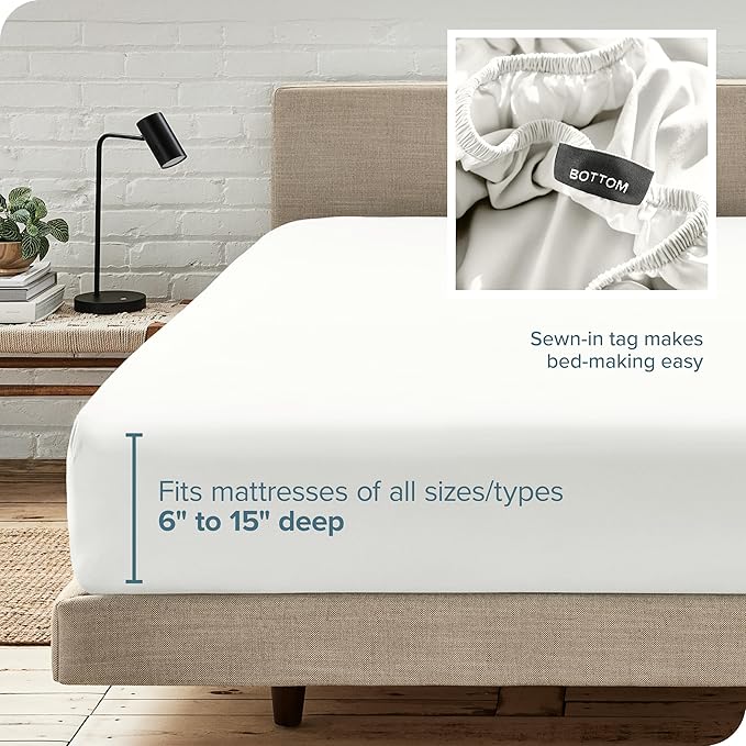 Bare Home Fitted Bottom Sheet Split Head Flex King Size - Image 7