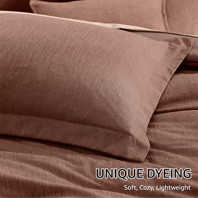 Monbix Full Size Comforter Set, Terracotta Bedding Comforter - Image 6