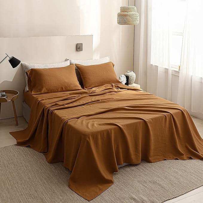 Simple&Opulence French Linen Flat Sheet, 100% Natural Flax Bedding Sheet by SimpleOpulence