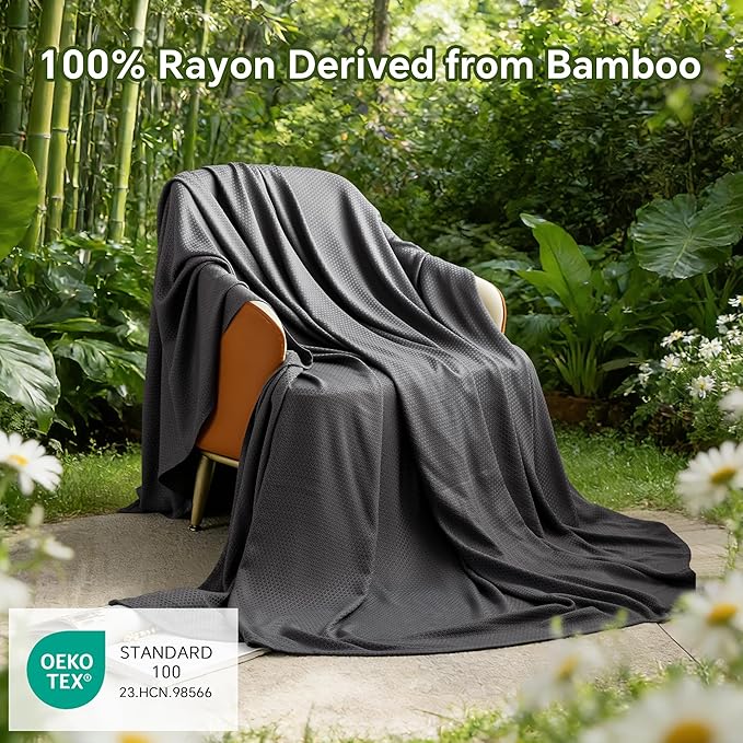 AmyHomie Cooling Blanket King Size, 100% Rayon Derived from Bamboo, Cool Summer - Image 2
