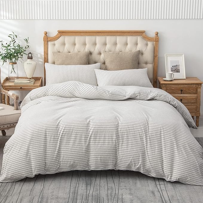 PURE ERA Jersey Knit Duvet Cover Set 100% T-Shirt Heather Cotton Super Soft - Image 7