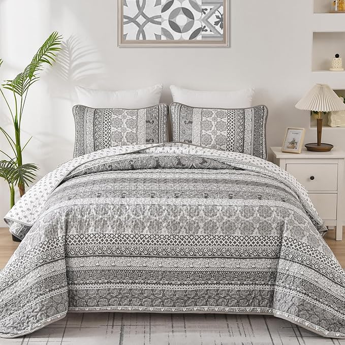 WONGS BEDDING Boho Quilt Set King Size by WONGSBEDDING
