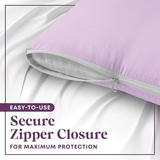 CirclesHome Pillow Protectors 2 Pack King Zippered - Image 3