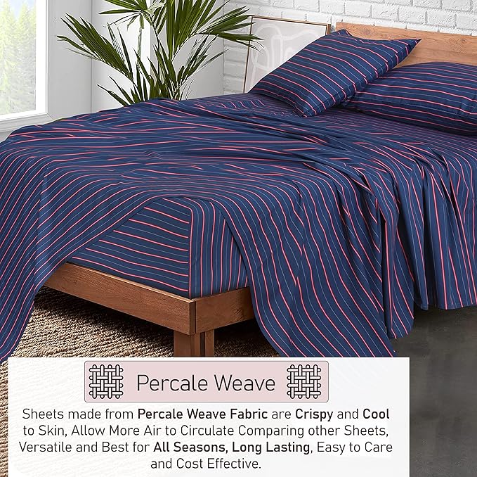 RUVANTI 100% Cotton Sheets – Twin XL Size Percale Bedding, Cooling & Breathable - Image 3