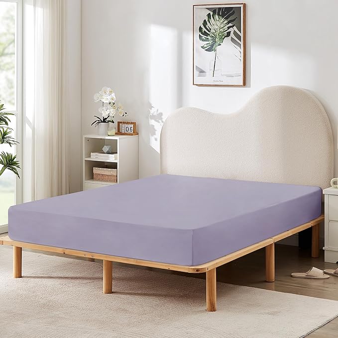 HBHLFZ King Fitted Sheet Only 2 Pack, Soft Breathable Bottom Sheet - Image 6