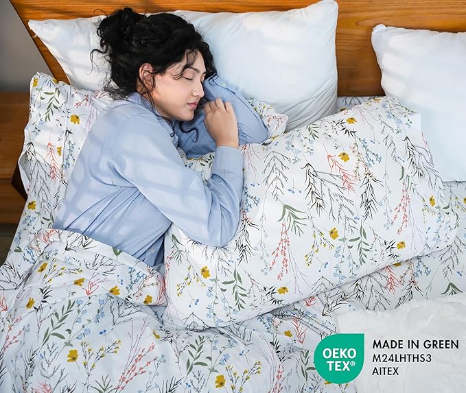 RUVANTI 100% Cotton Sheets – Twin Size Percale Bedding, Cooling & Breathable - Image 5
