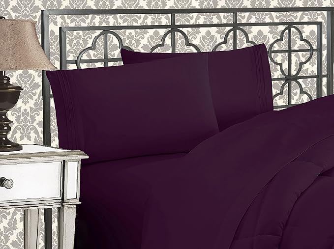 Elegant Comfort Luxurious 1500 Premium Hotel Quality Microfiber Three Line by ELEGANTCOMFORT