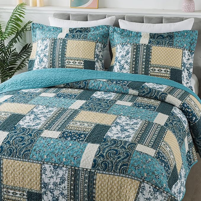 BEDIFANY Cotton Queen Size Quilt Sets, Lightweight Bedspread Queen Size - Image 2