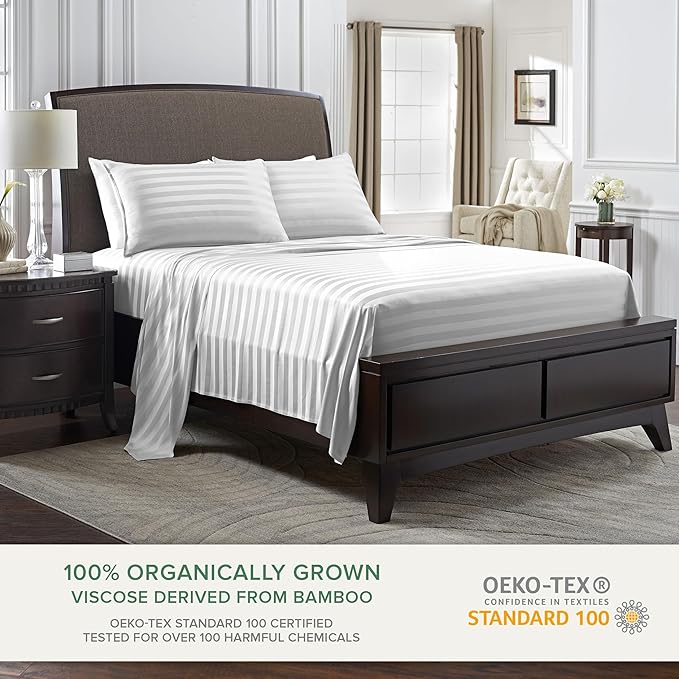 Pure Bamboo Queen Sheets, Genuine 100% Organic Viscose Derived from Bamboo Bed - Image 2