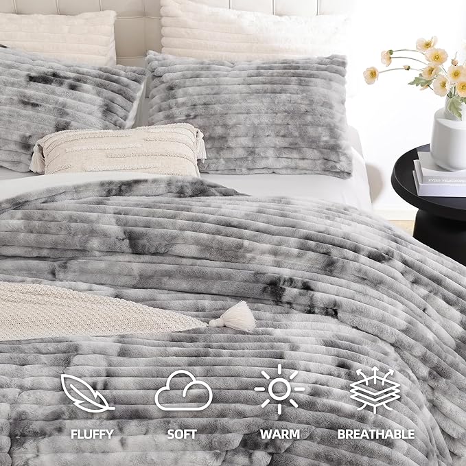 Smoofy Fluffy Queen Size Comforter Set 3 Pieces - Image 2