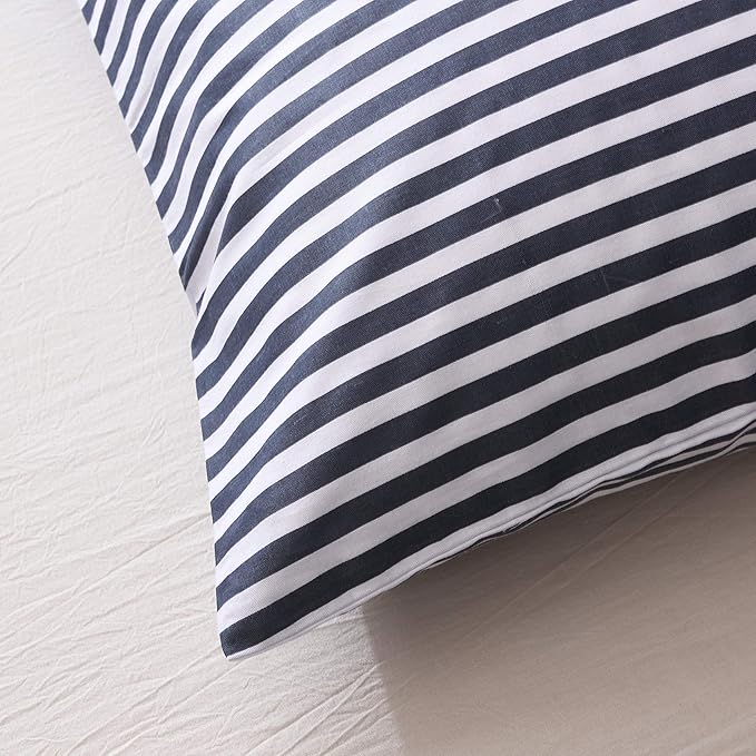 JELLYMONI 100% Natural Cotton 2pcs Striped Duvet Cover Sets, - Image 4