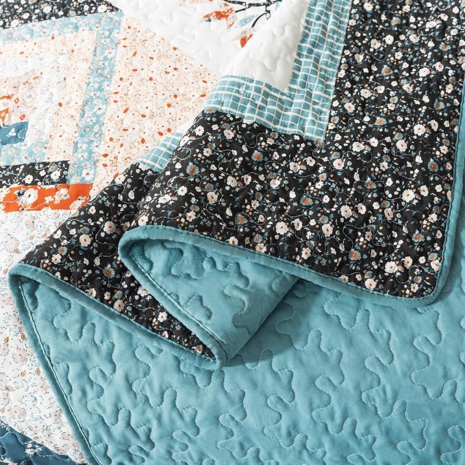 BEDIFANY Cotton King Size Quilt Sets, Lightweight King Quilt Bedding Set Garden - Image 4
