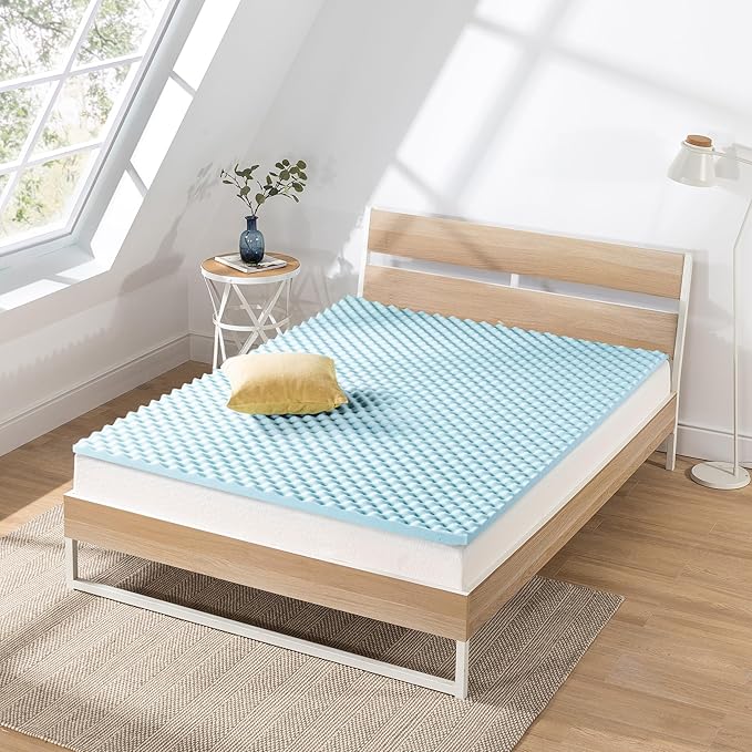 Best Price Mattress 1.5 Inch Egg Crate Memory Foam Mattress Topper, Cooling Gel - Image 2