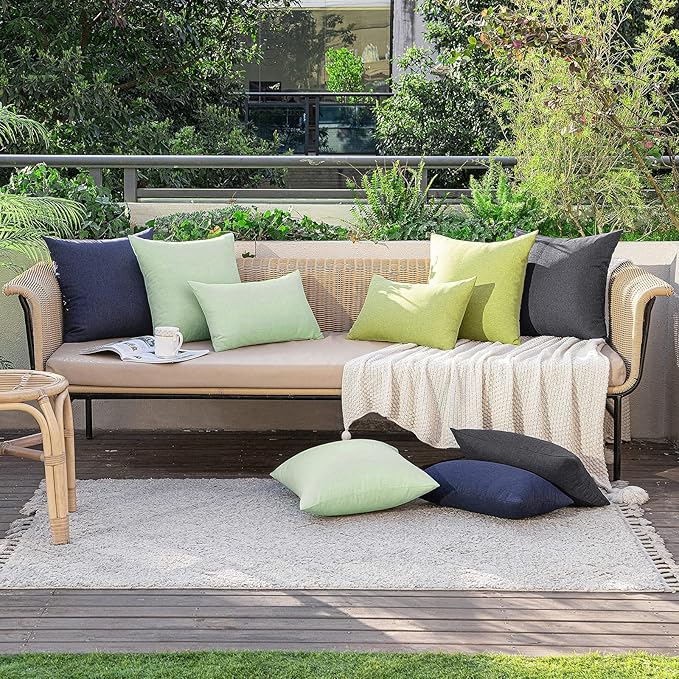 MIULEE Pack of 2 Decorative Outdoor Solid Waterproof Throw Pillow Covers Spring - Image 5