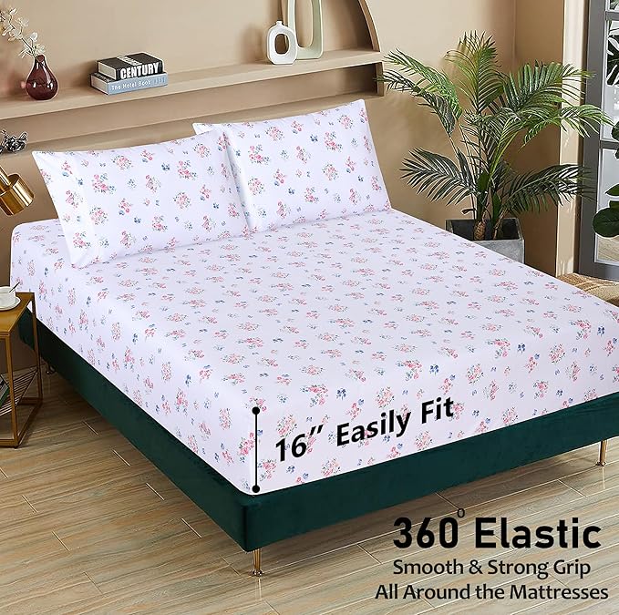 RUVANTI 100% Cotton Sheets – Queen Size Percale Bedding, Cooling & Breathable - Image 5