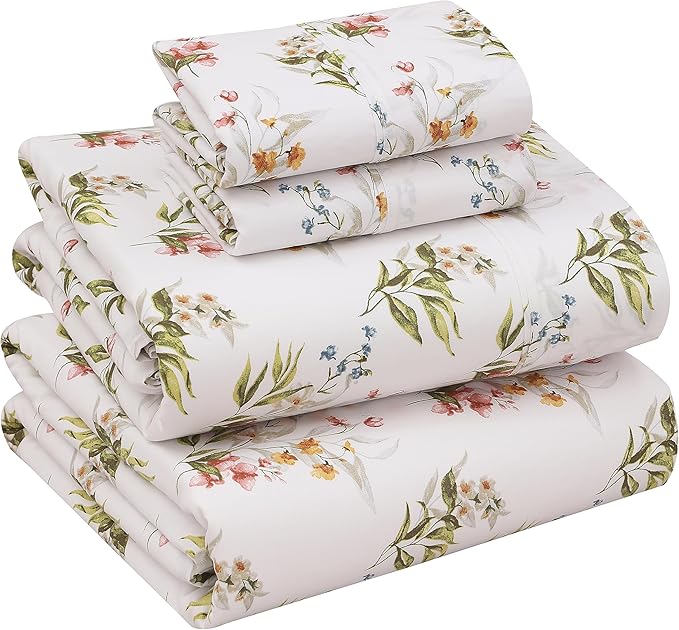 RUVANTI 100% Cotton Sheets – Queen Size Percale Bedding, Cooling & Breathable by Ruvanti