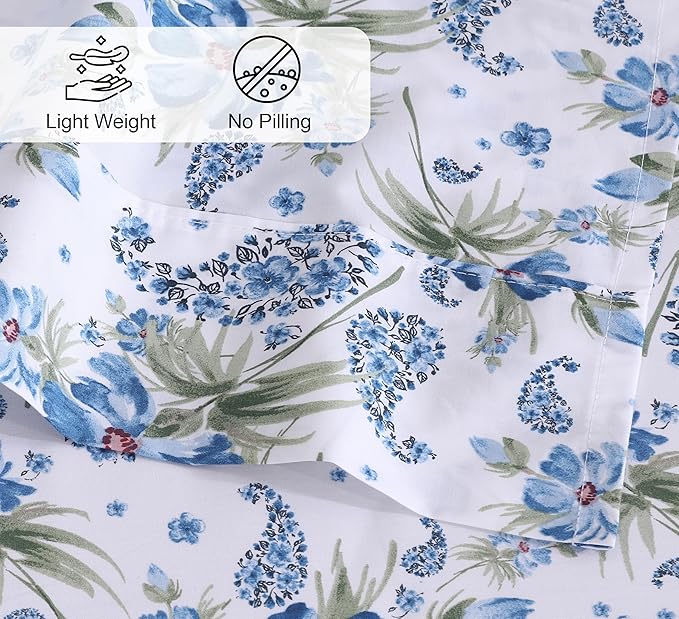RUVANTI 100% Cotton Sheets – Split King Size Percale Bedding, Cooling & - Image 4