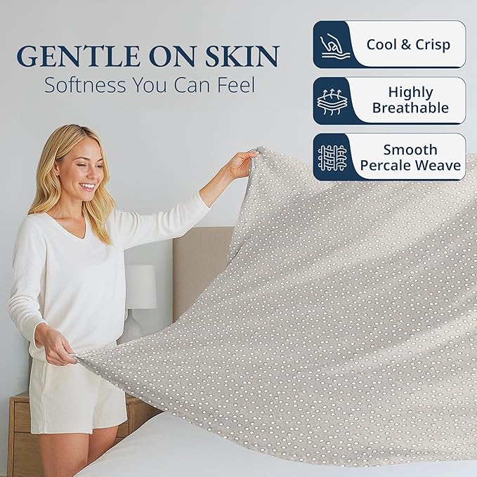 Lane Linen 100% Organic Cotton Twin Size Flat Sheet Only - Image 3