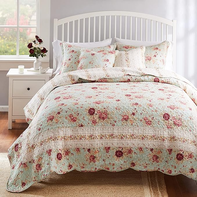 Greenland Home Antique Rose 100% Cotton Heirloom-Quality Quilt Set, 5-Piece - Image 2