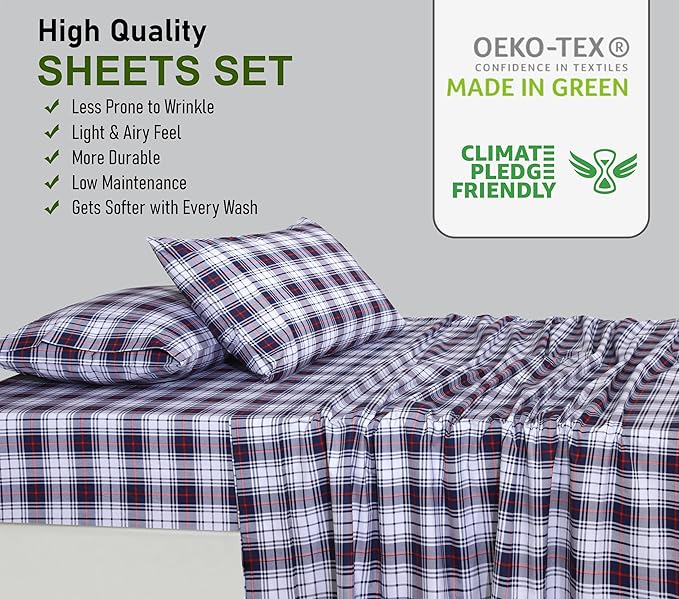 RUVANTI 100% Cotton Sheets – King Size Percale Bedding, Cooling & Breathable - Image 7