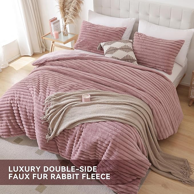 Smoofy Fluffy Full Size Comforter Sets 3 Pieces - Image 4