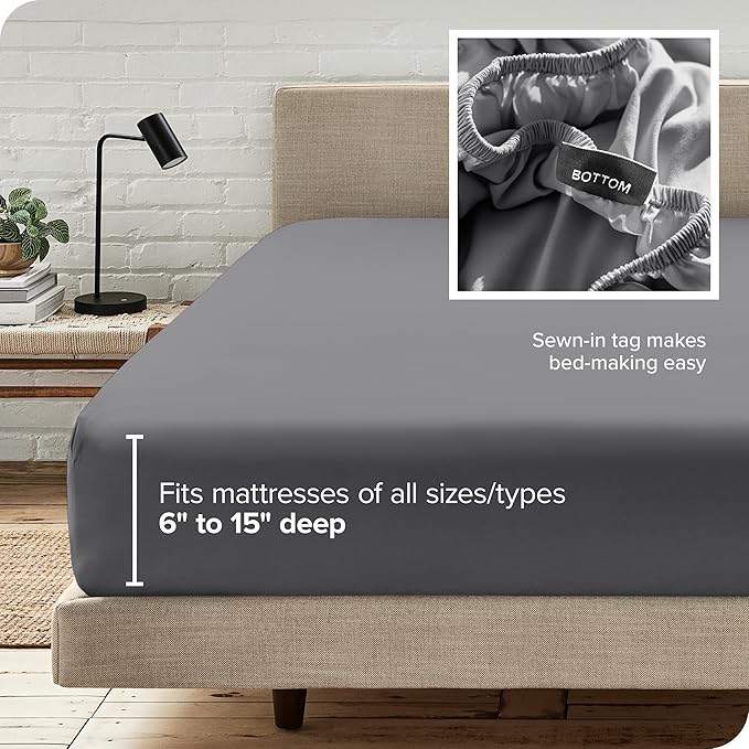 Bare Home Fitted Bottom Sheet Full Size - Image 6