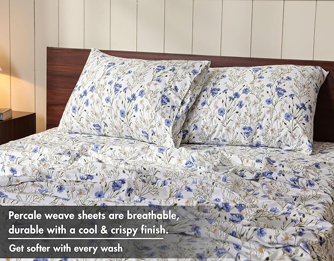 RUVANTI 100% Cotton Sheets – King Size Percale Bedding, Cooling & Breathable - Image 4
