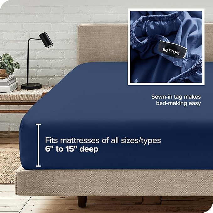 Bare Home Fitted Bottom Sheet Short Queen Size - Image 6