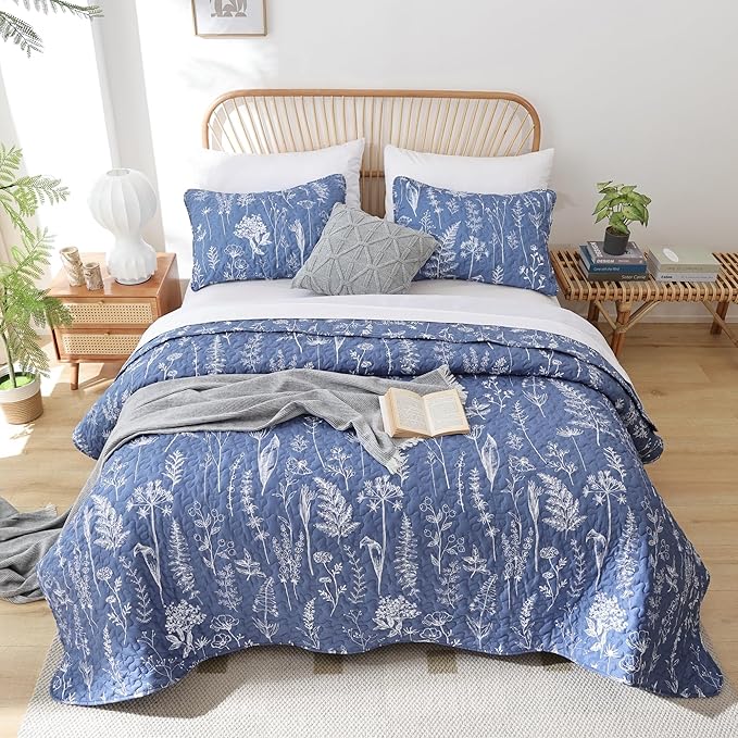 JANZAA Twin Quilt Infinity Blue Quilt Bed Spread Boho Quilt - Image 6