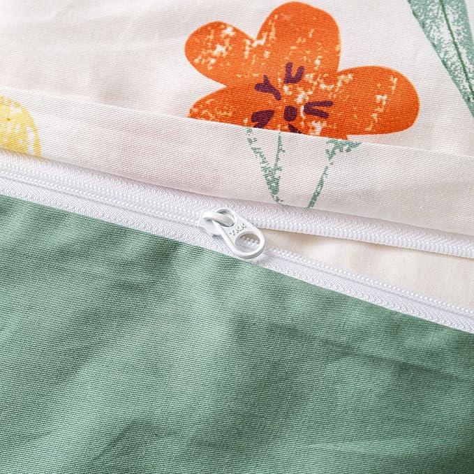OAITE Duvet Cover Set Queen Size Floral Pattern Ultra Soft 100% Cotton Duvet - Image 7