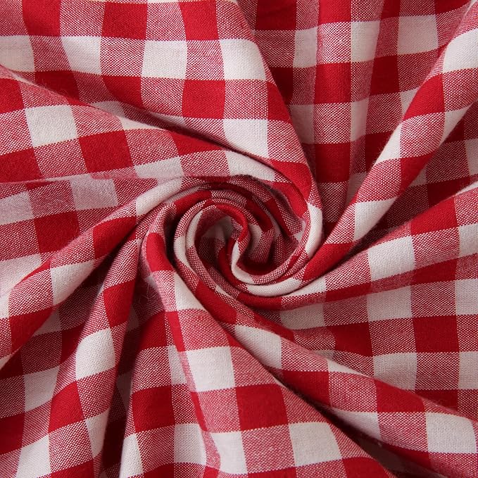 20x54 inches Red/White Gingham Body Pillow Sham 1 Piece, 100% Cotton Ruffled - Image 5